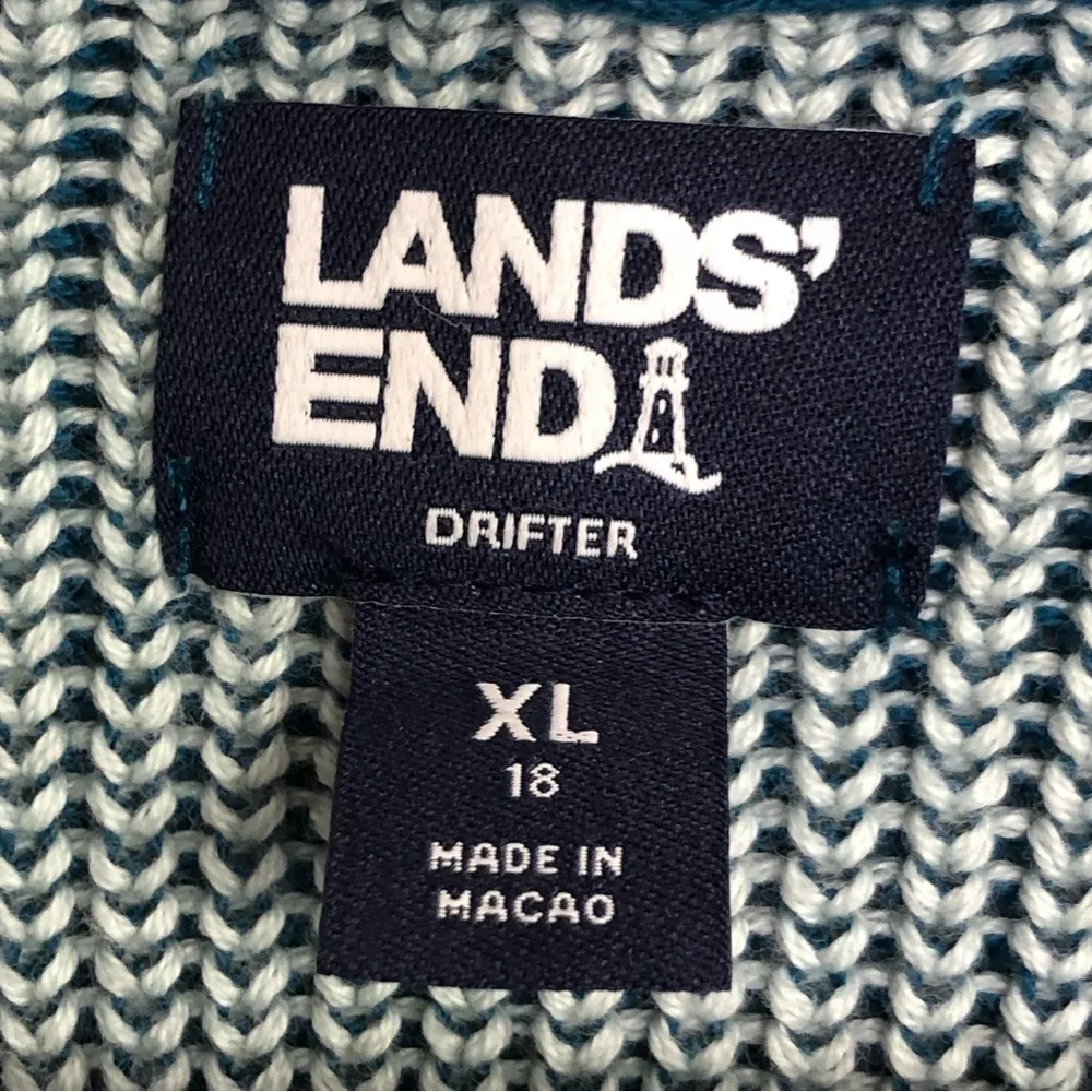 LANDS’ End drifter, open closure, teal green cardigan, duster - Image 4