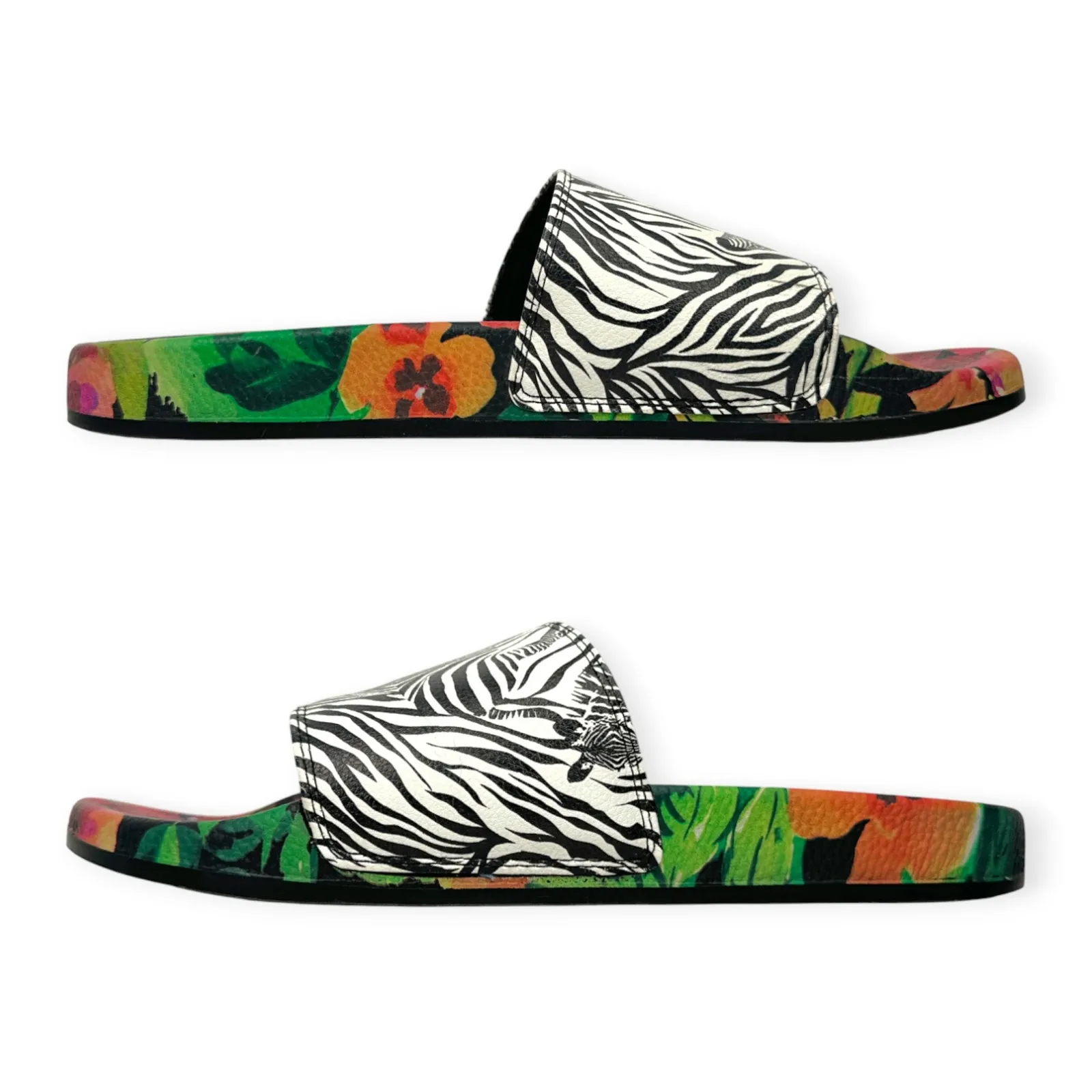 Johnny Was | Size 10 | Zebra and Floral Print Tropical Beach Pool Slides Sandals - Image 7