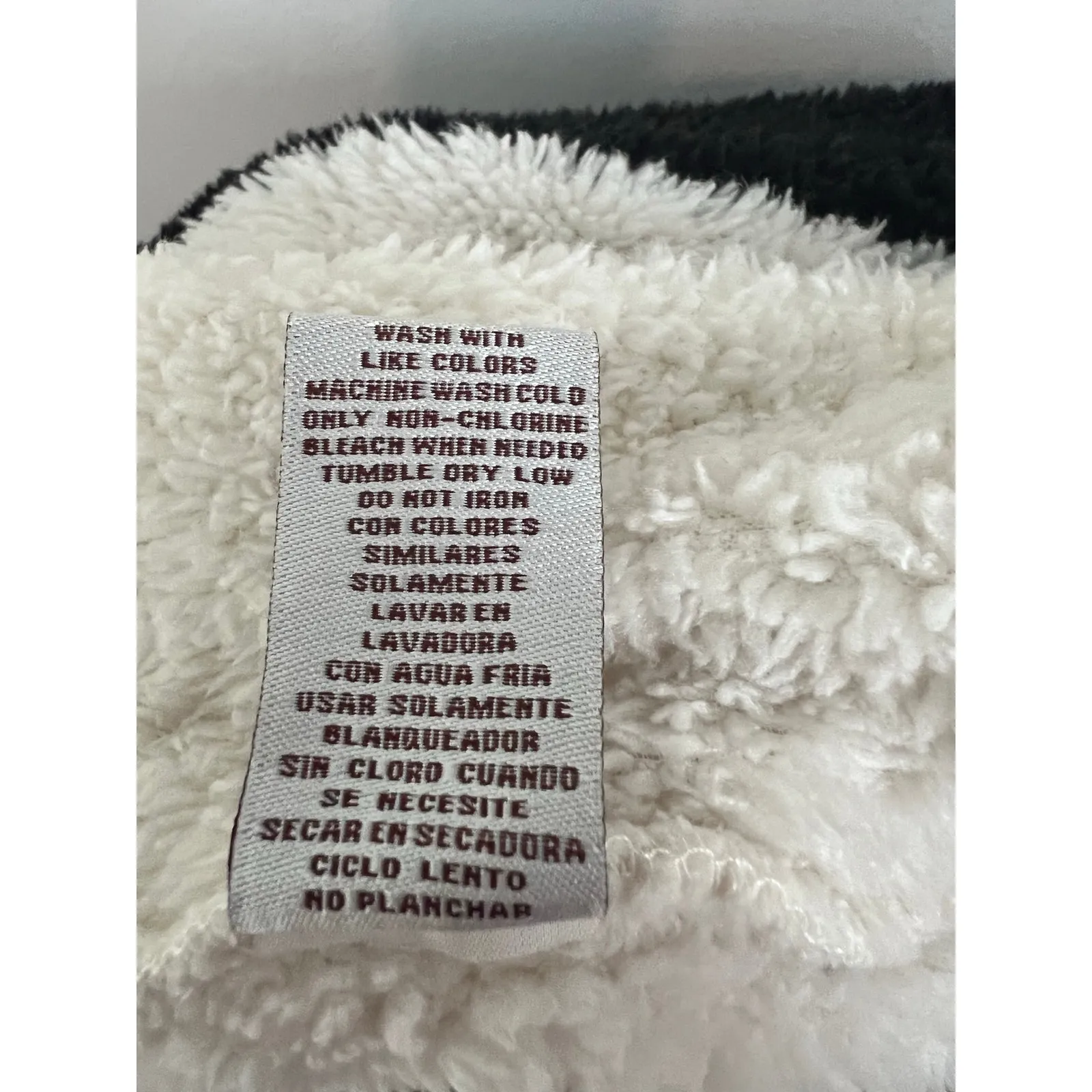 LeModa Faux Fur Quarter Zip Pullover Animal Print Jacket Large Black - Image 6