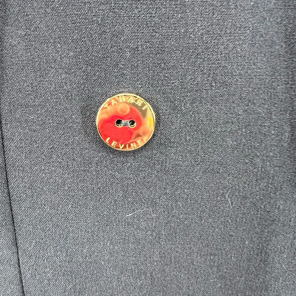 Tahari sleeveless navy double button blazer dress 6 knee length office workwear - Image 5