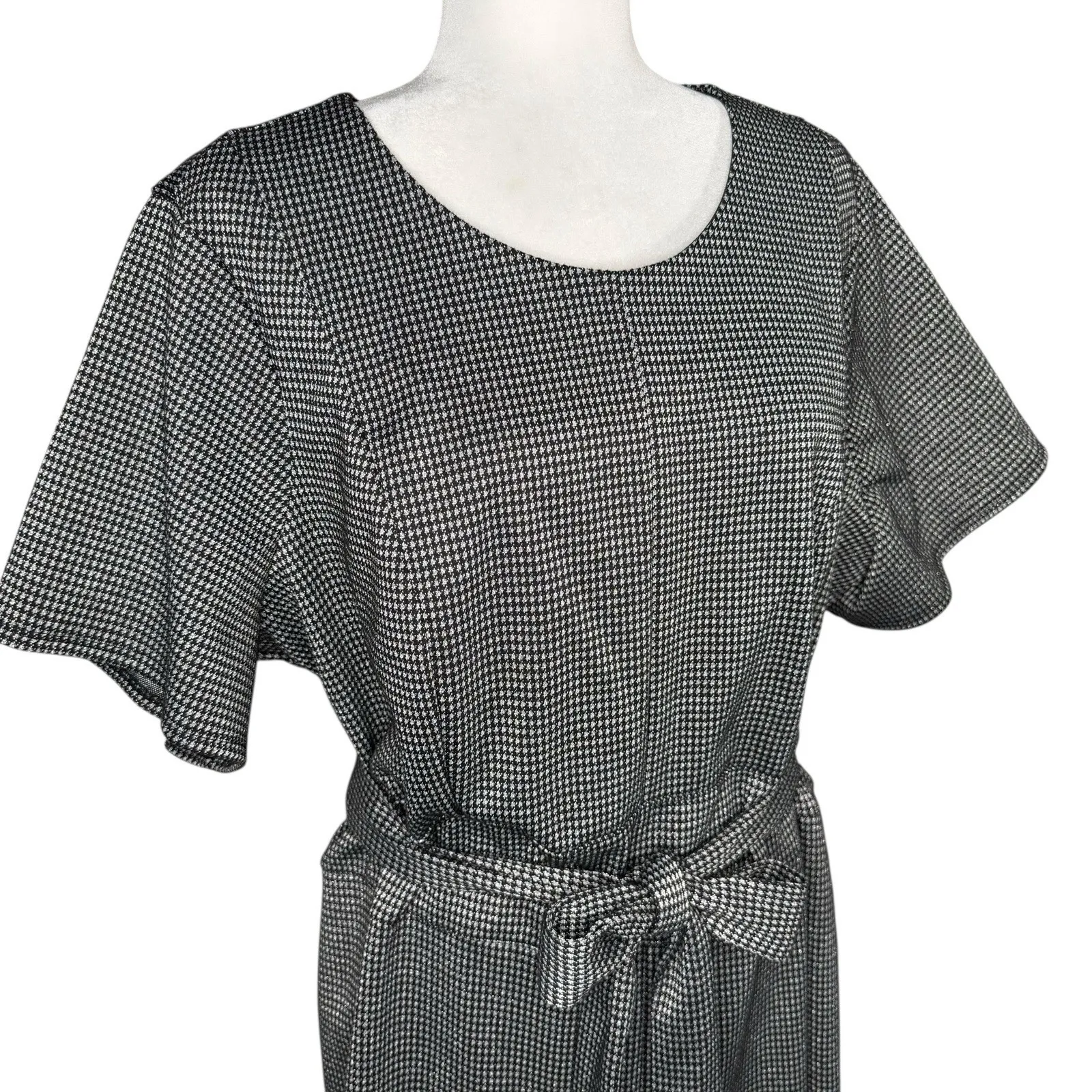 Lane Bryant Lena Jumpsuit Romper Houndstooth 24 Long Wide Leg Career One‎ Piece - Image 3