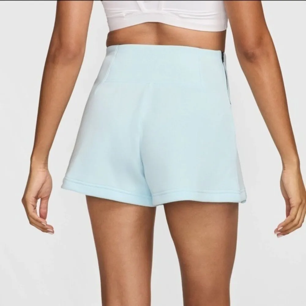 NIKE Tech Fleece High Waist 3” Pleated Shorts Size XL Ice Blue NEW - Image 8