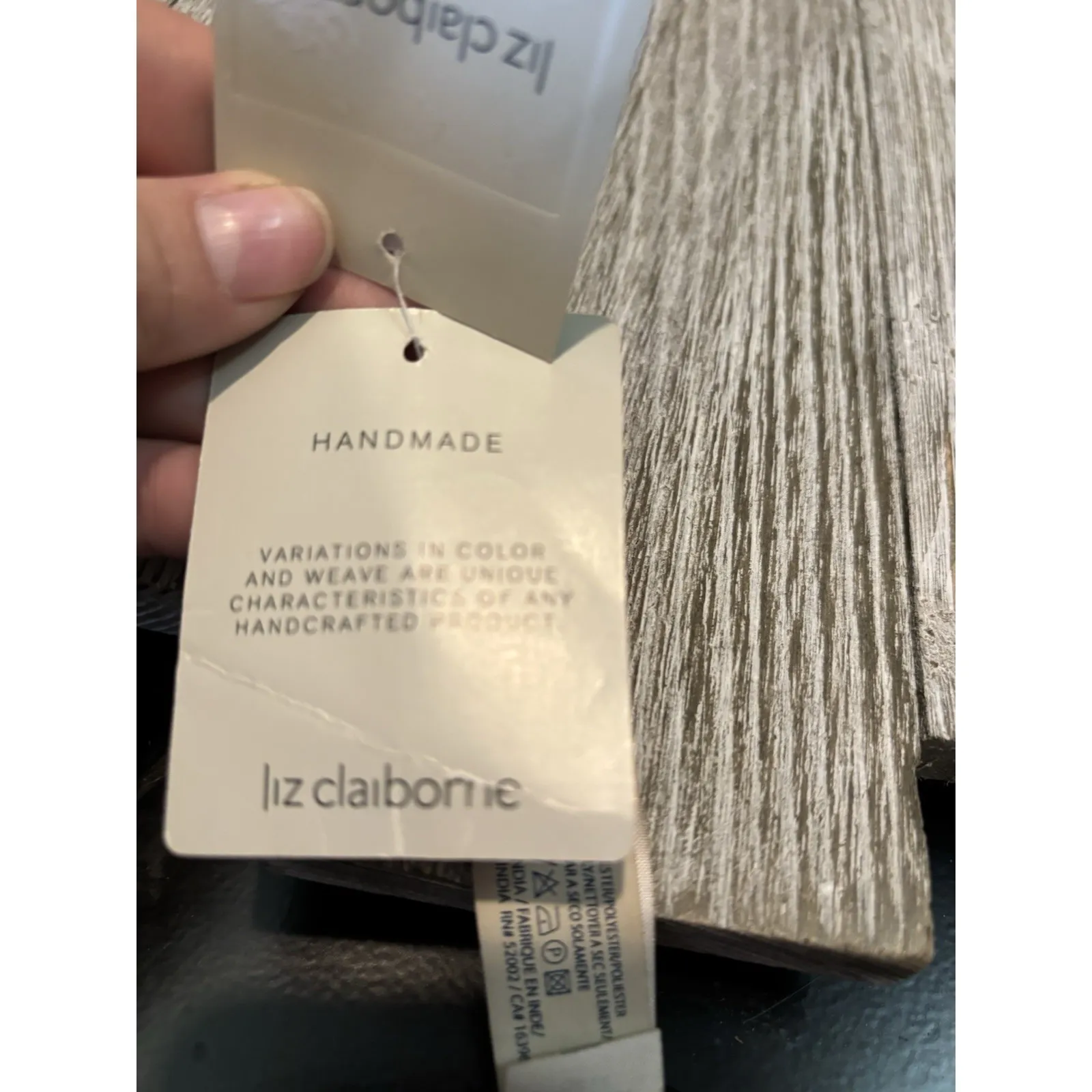 Liz Claiborne Black Satin Pleated Hem Scarf Wrap Shawl NWT Long Elegant Handmade - Image 6