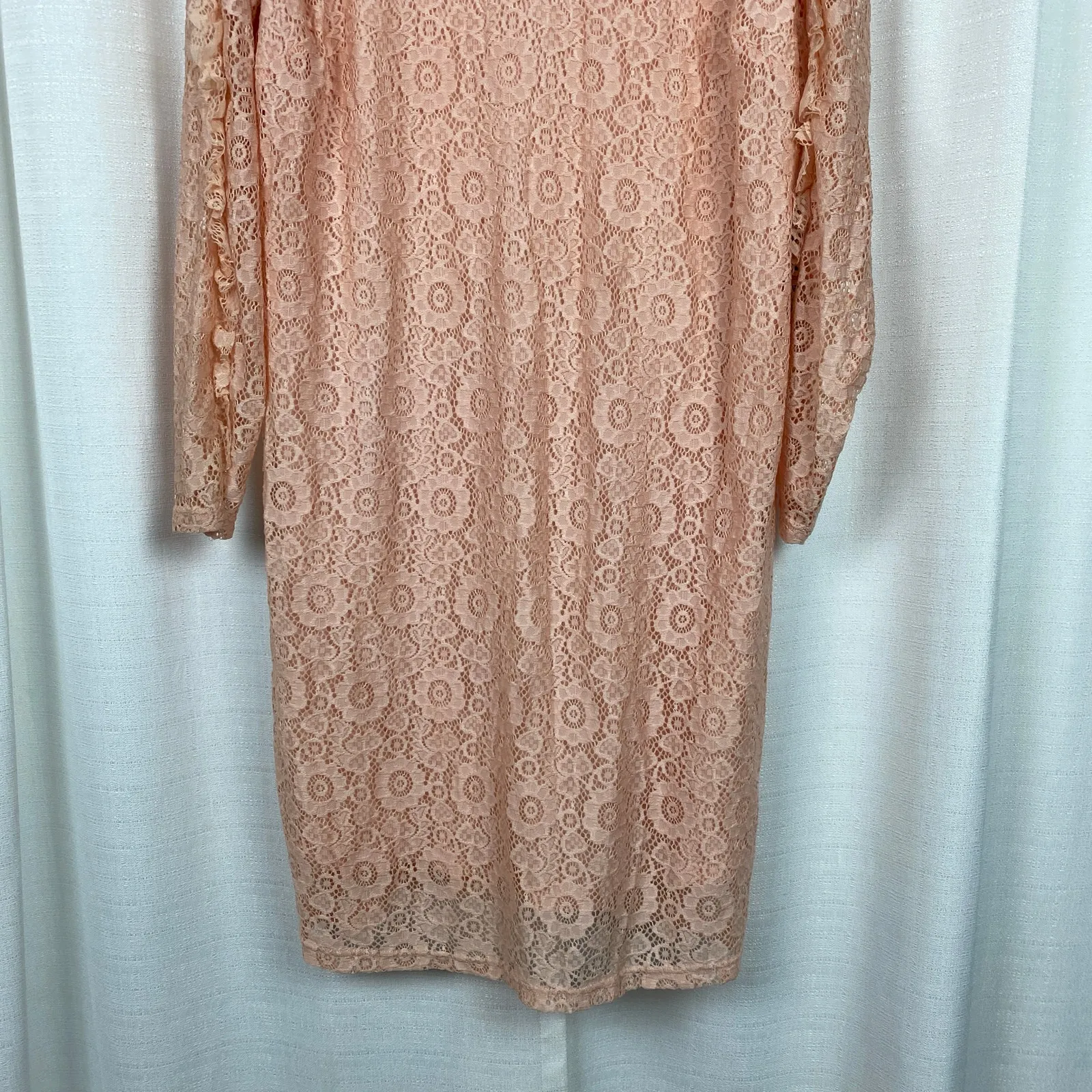 Eloquii Pink Orange Lace Long Sleeve Shift Dress Sz.16W NWT - Image 3