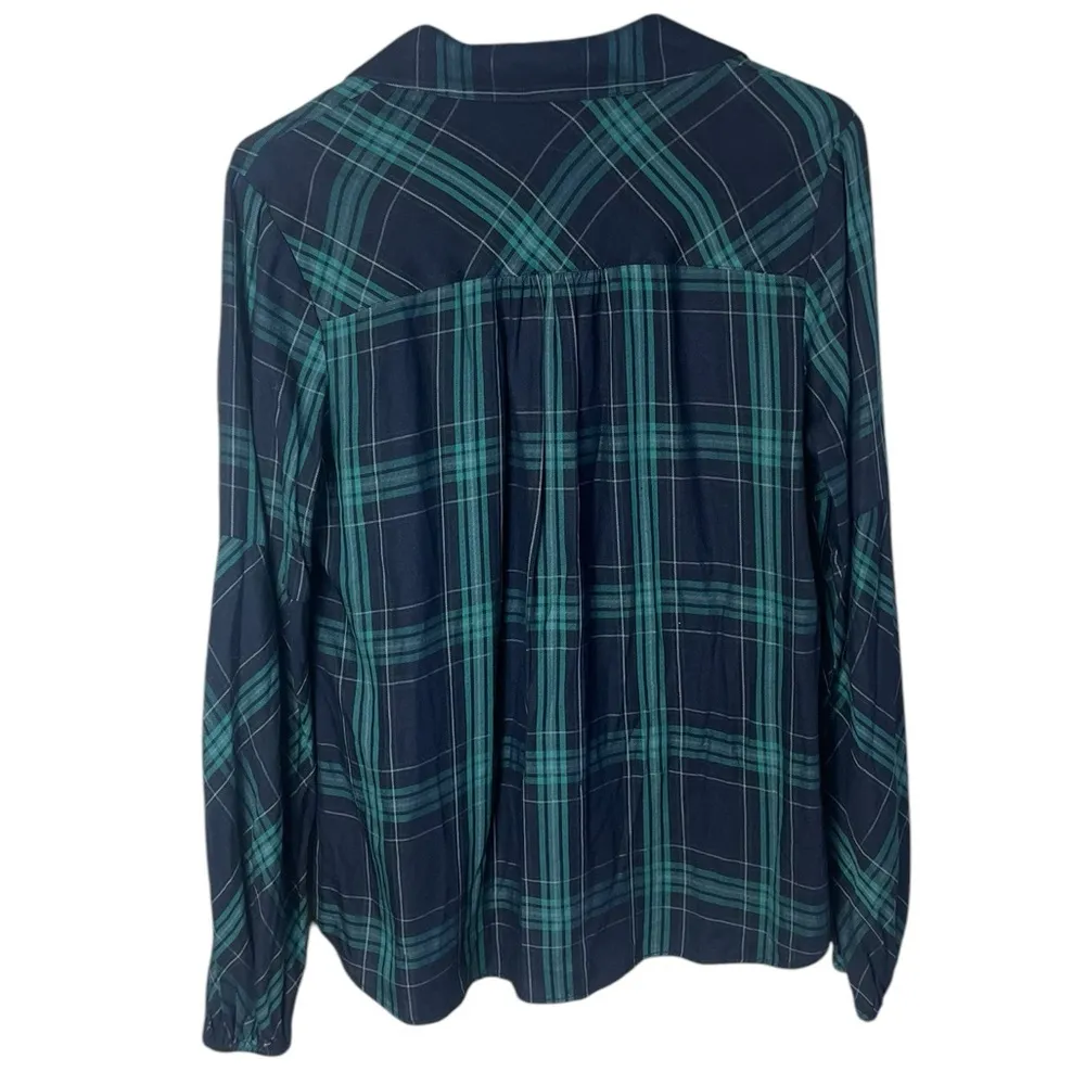 Cabi Women’s Sz Small Big Sur Green Plaid Top Flannel Button Up Style 3769 - Image 9