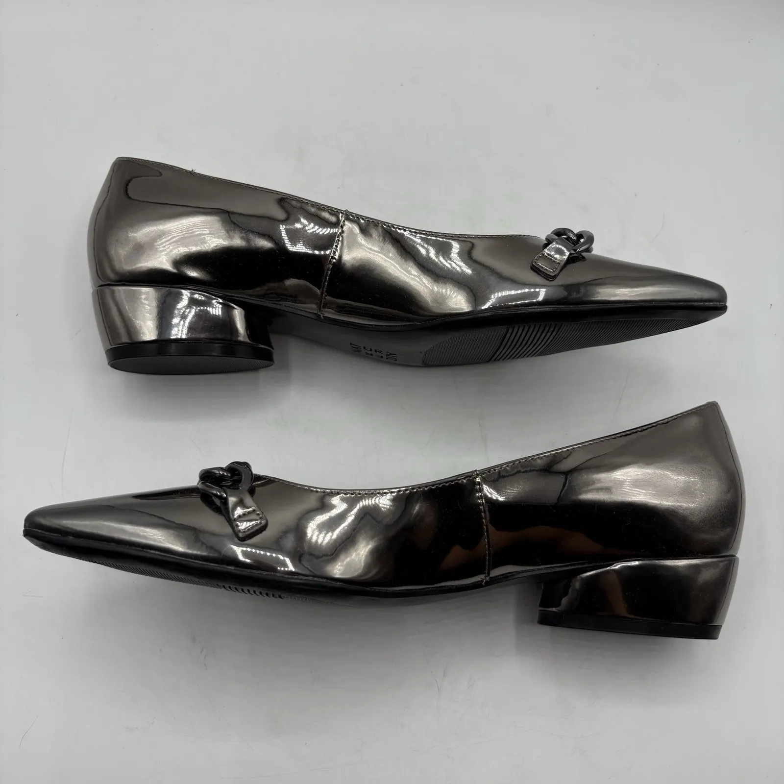 Naturalizer PEWTER FAUX LEATHER Women's Becca Low-heel Pointed Toe Flats, US 7.5 - Image 6