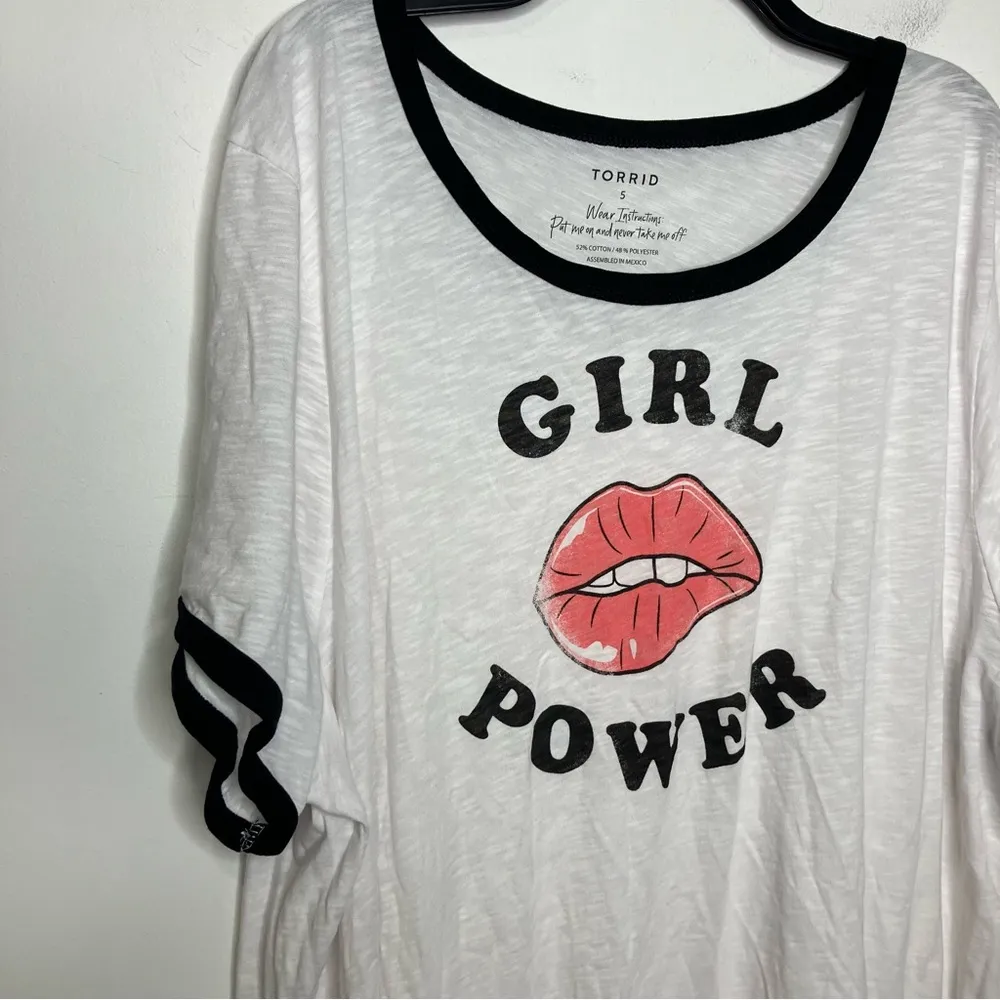 Torrid Girl Power ringer tee graphic t-shirt‎ women’s size 5X new without tags - Image 4