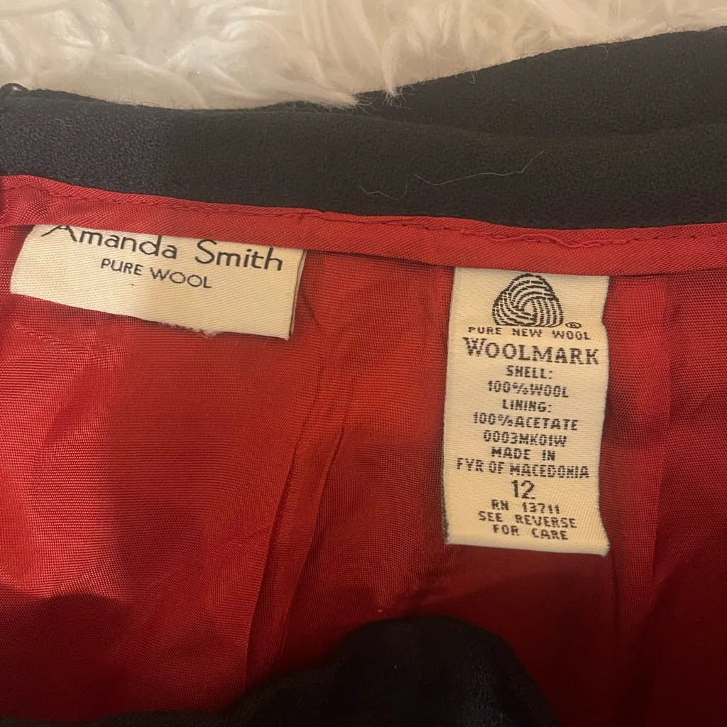 Vintage Amanda Smith 100% wool pencil black skirt woman’s size 12 - Image 5