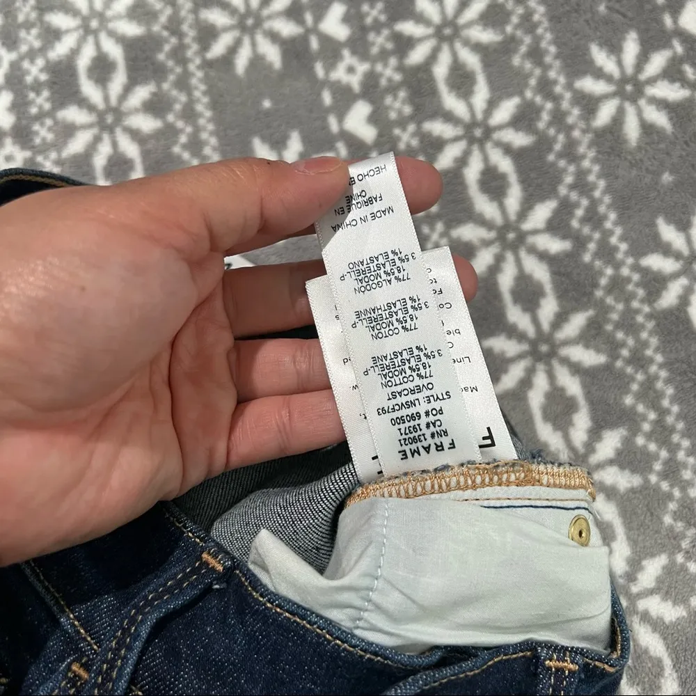 New Frame Le Nouveau Straight Leg Jeans In Overcast Wash Size 23 Style LNSVCF793 - Image 8