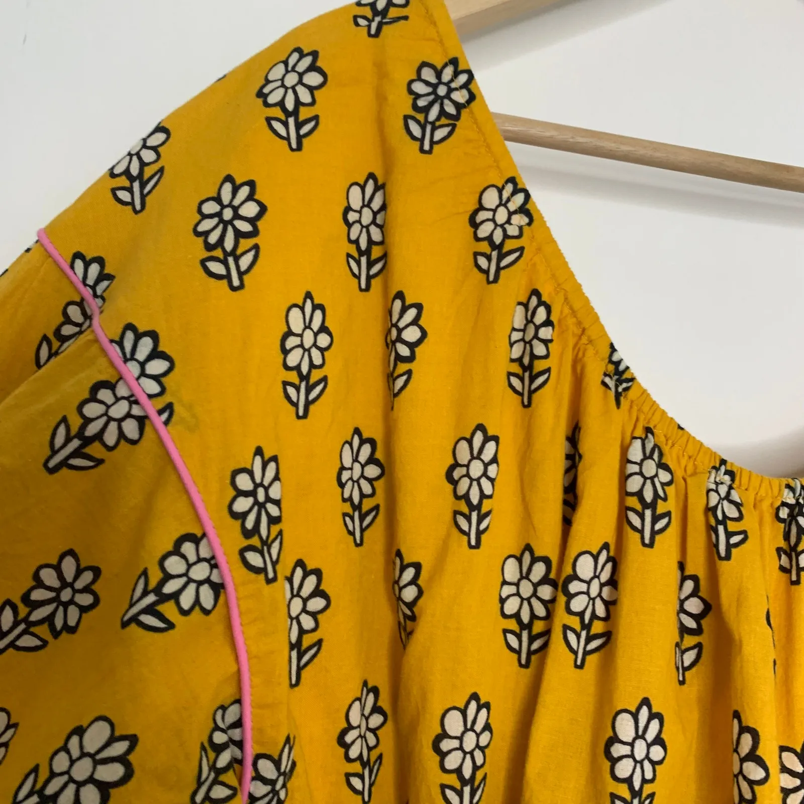 Rhode Resort Yellow Flower Frida Dress Womens Large - Image 7