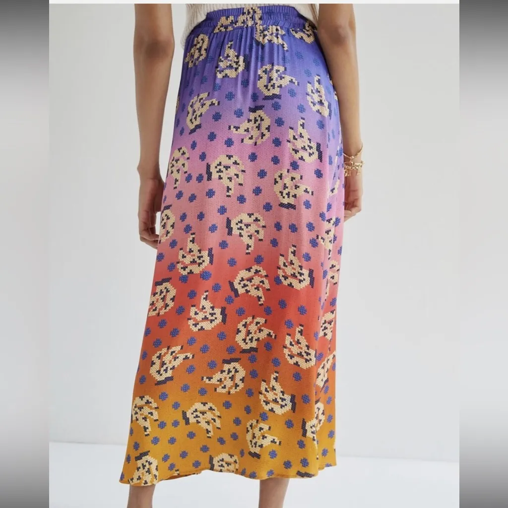 Farm Rio x Anthropologie Vibrance Maxi Skirt Digital Ombre Print A-line Small - Image 2