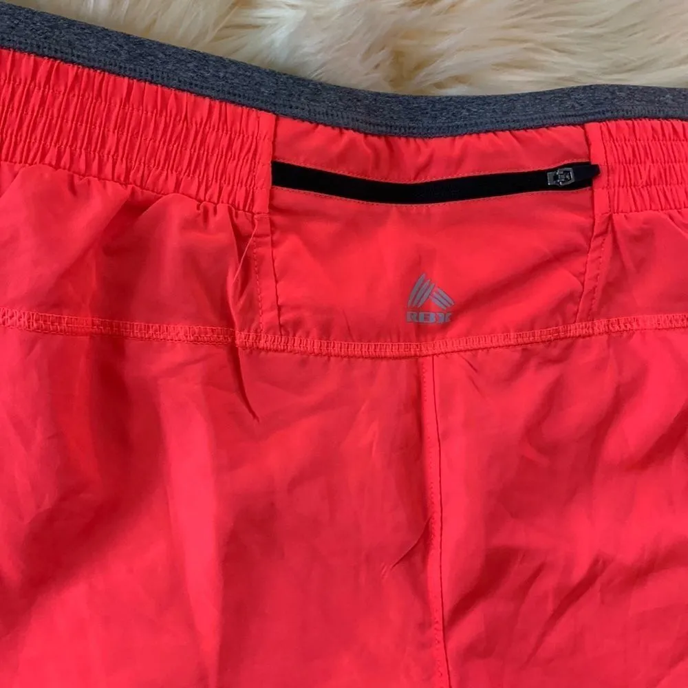 Women's Elastic Waist Workout 2 in 1 Capri Leggings Pants with Shorts At… Orange Size L - Image 9