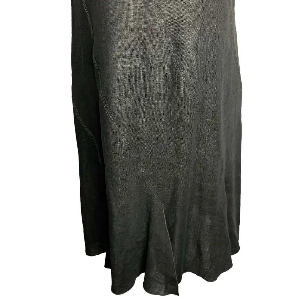 Anne Klein Sleeveless Linen Sheath Dress 8 Petite Black Zip Lined Round Neck - Image 3