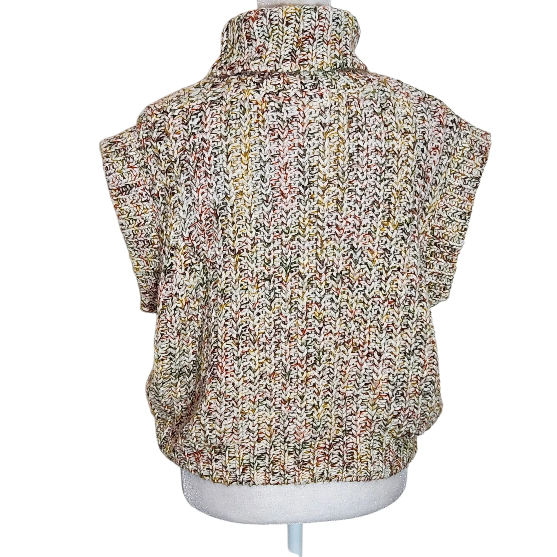 Noisy May Multi-Color Chunky Knit Sweater Vest Size Small Cropped Vest - Image 2