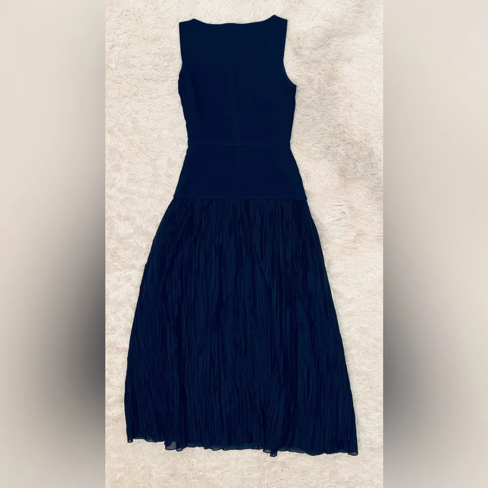NWOT Reformation Cyra dropped waist pleated skirt dress midnight navy blue sz 0 - Image 9