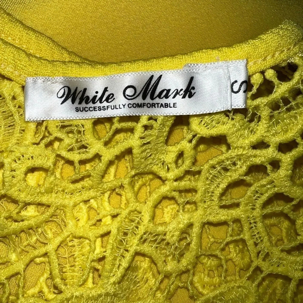 White Mark Charlottes dress! Nwot! Beautiful yellow slip on dress! - Image 11