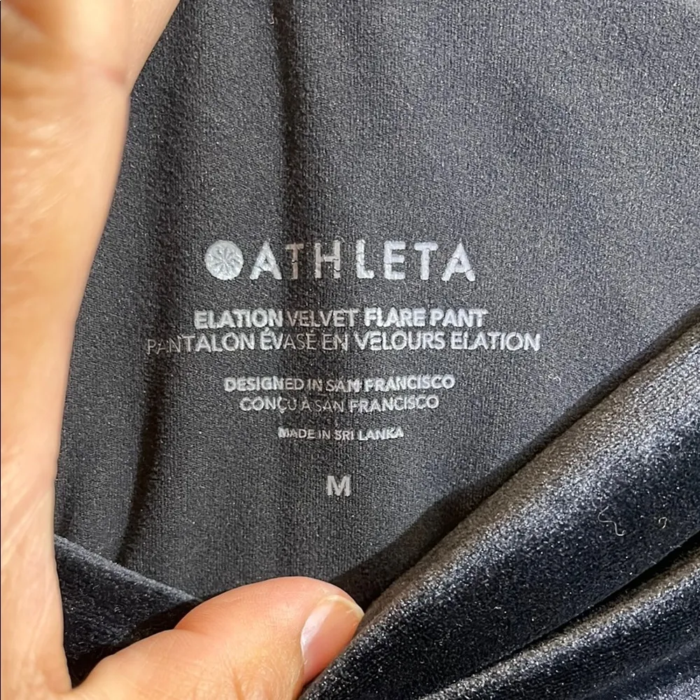 Athleta Black  Flare Pants Velvet - Image 2