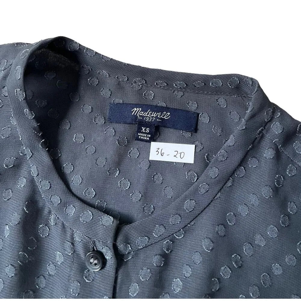 Madewell Gray Sheer Long Sleeve Button Up Shirt Women's Size XS | 36-20 - Image 3