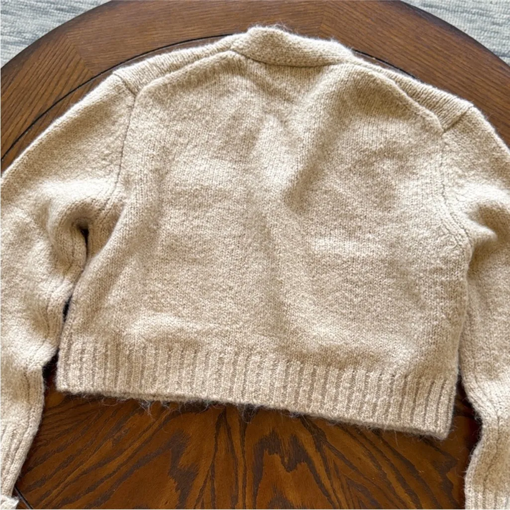 Zara Cream Women's Knit Cardigan - Image 8