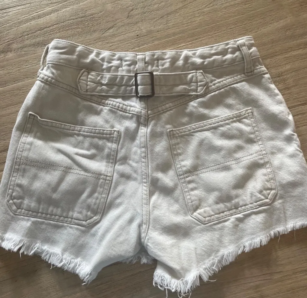 Free People White Jean Shorts - Image 2