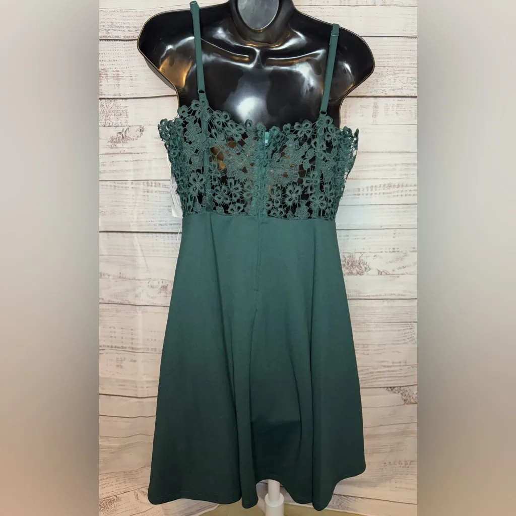 City Studio Dark Green Mini Dress - Image 2