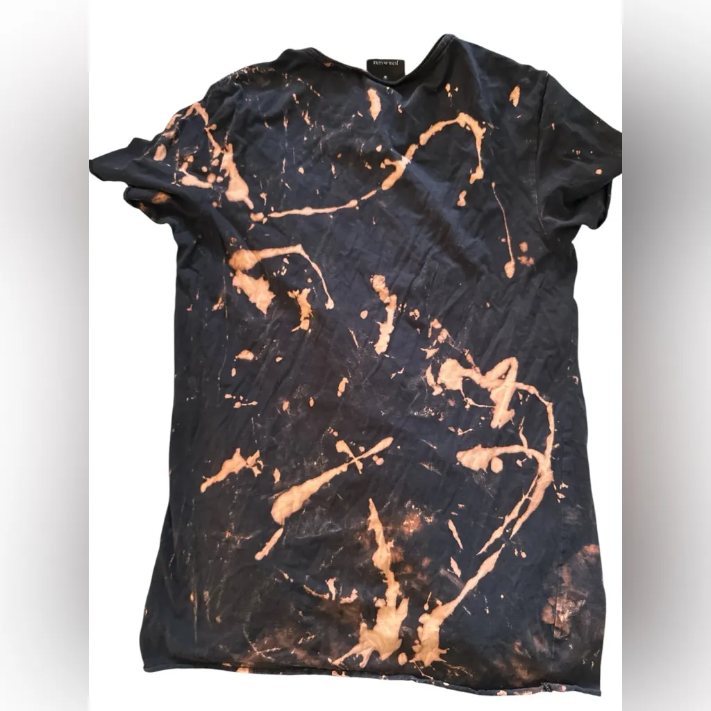 Wrap London Vneck Linen Tank and Acid Wash Tie Dye Junk de Luxe Tee Black Size M - Image 3