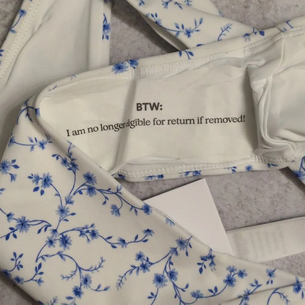 NWT Andie Symi Bottom Ditsy Bloom Blue White Ruched Back Waistband Swim Size M - Image 4