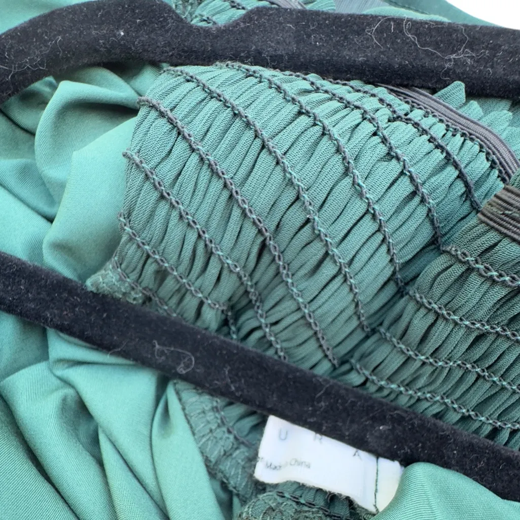 Exlura Green Square Neck Long Sleeve High Low Layered Hem Empire Waist Dress XL - Image 7