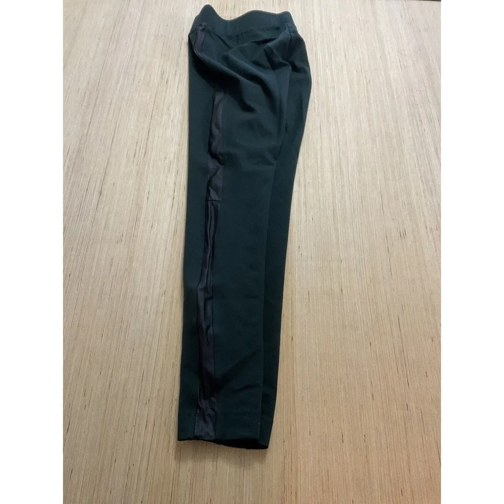 White House Black Market Legging Faux Leather Side Women’s Size Med Long Green - Image 8