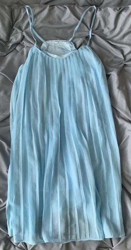 Light Blue Pleated Dress - Image 3