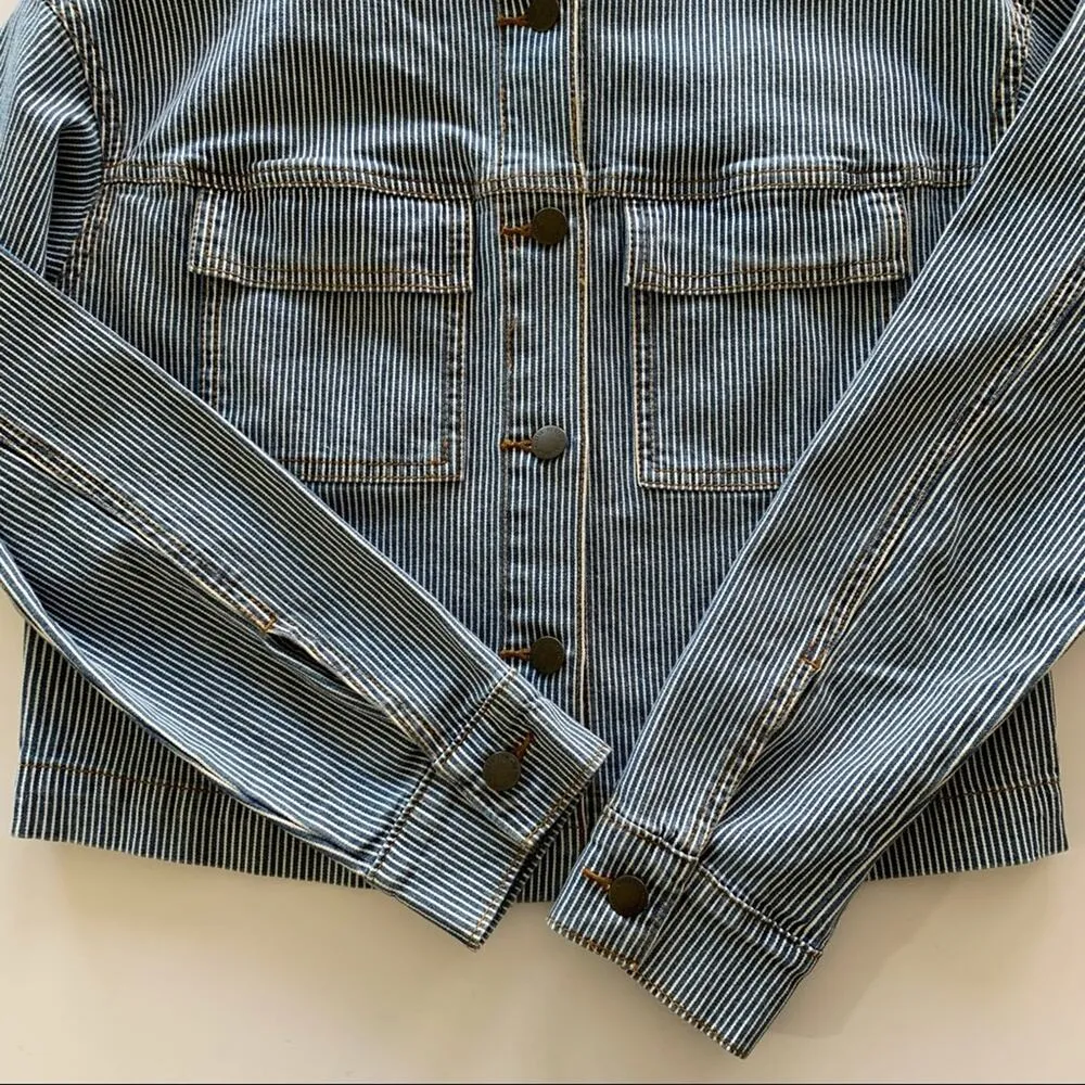 Via Penny Lane Reworked Apparel | Aerosmith Graphic Denim Jacket XS Blue - Image 11