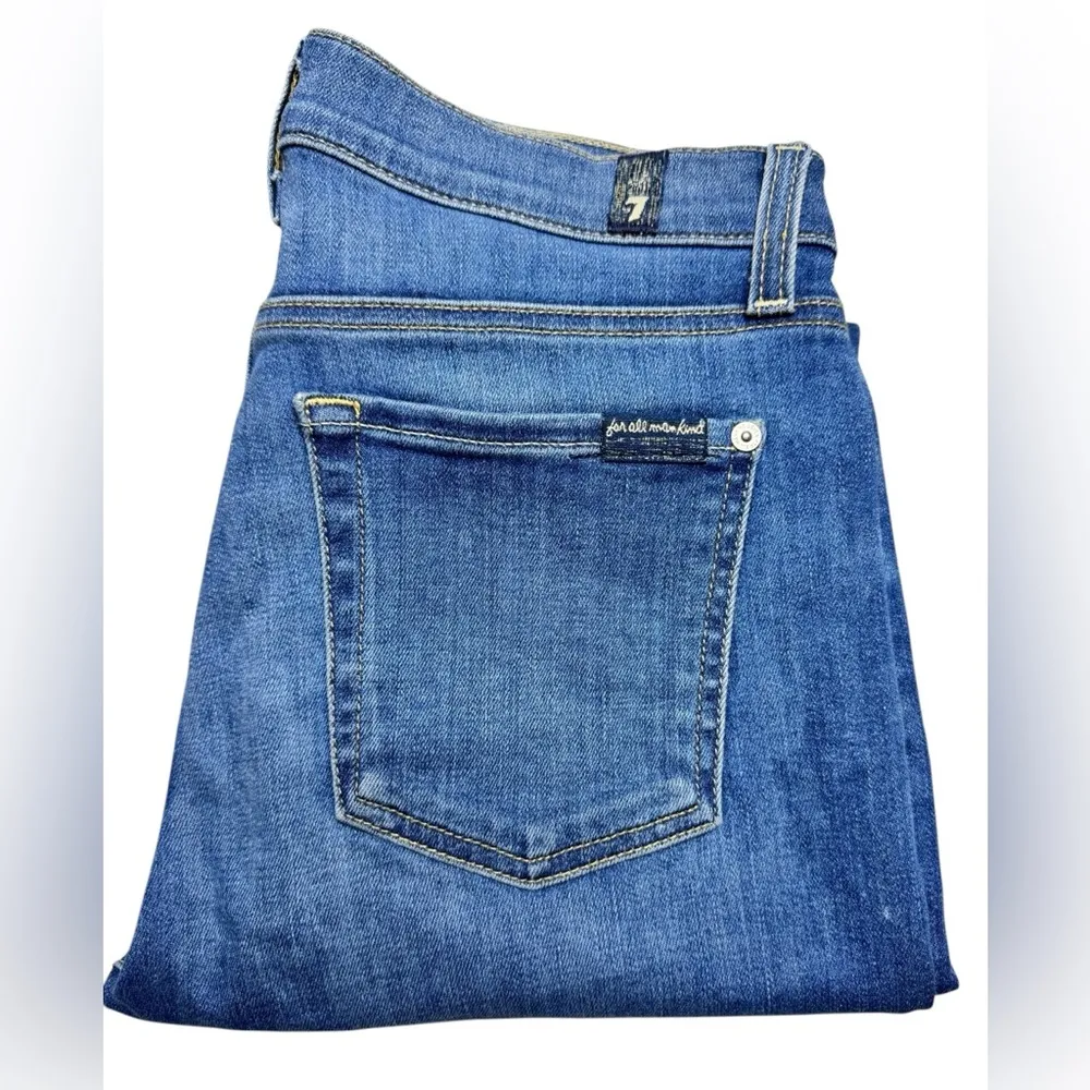 7 for all Mankind High Waist Ankle Gwenevere Light Wash Denim Jeans Womens 27 - Image 12