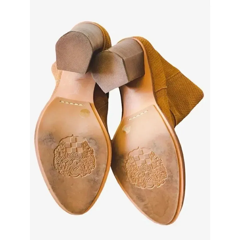 Vince Camuto Perforated Tan Suede Womens Boots/ Bootie SZ 6.5 - Image 10