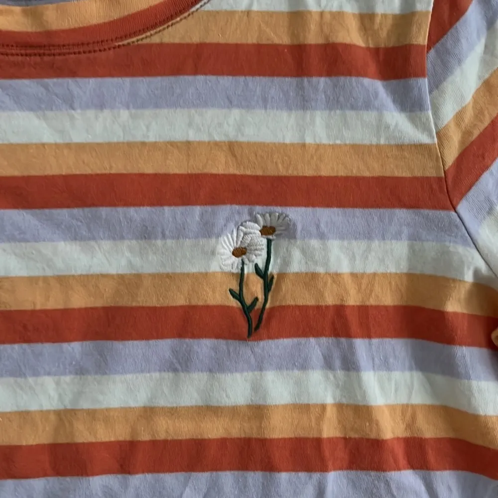 Madewell Daisy Embroidered Northside Vintage Tee in Broadway Stripe Size XS - Image 7