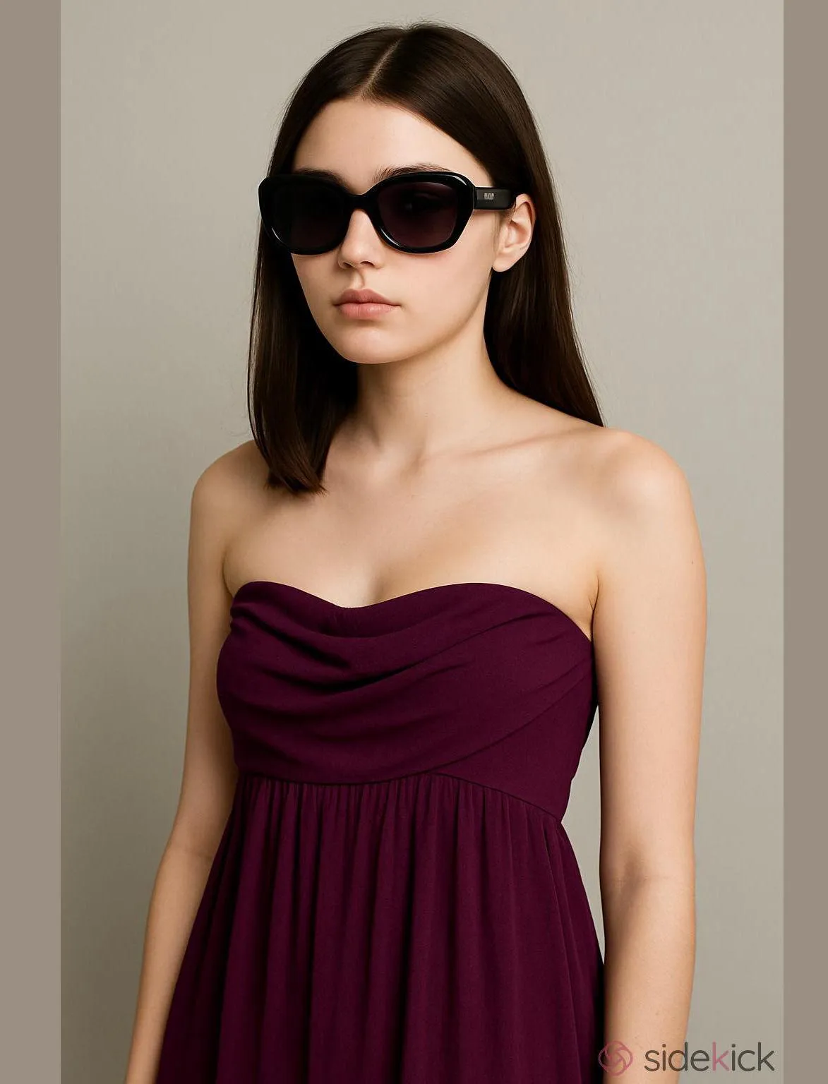 J.Crew Women’s Size 6 Plum Strapless Silk Chiffon Lined Bridemaid Wedding Dress - Image 3