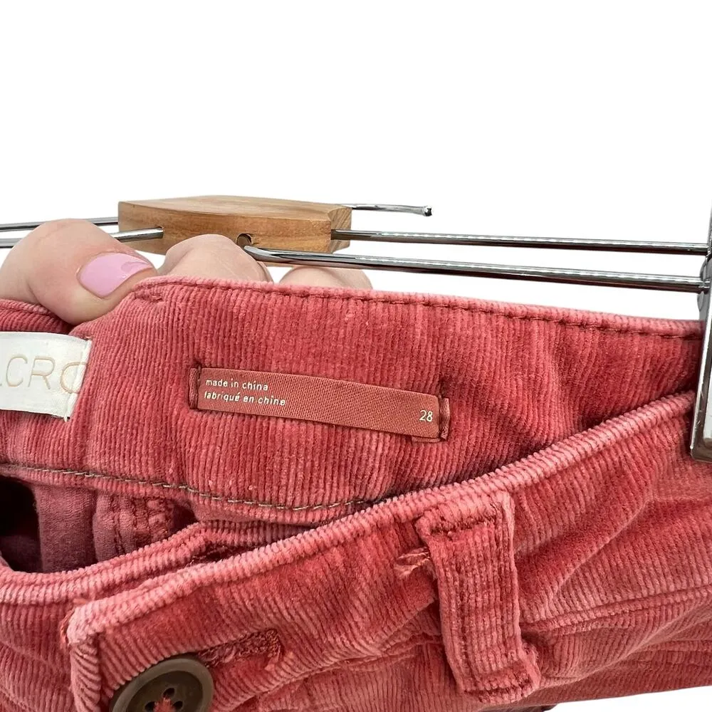 Anthropologie Pilcro Corduroy‎ Pants High-Rise Skinny Button Rose Pink Size 28 - Image 12