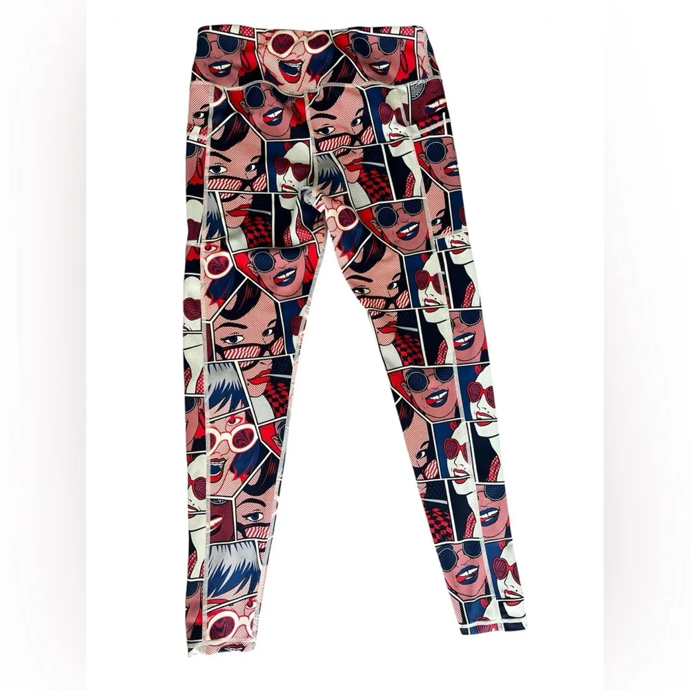Constantly Varied Gear Ladies Pop Art Leggings Medium Red - Image 3