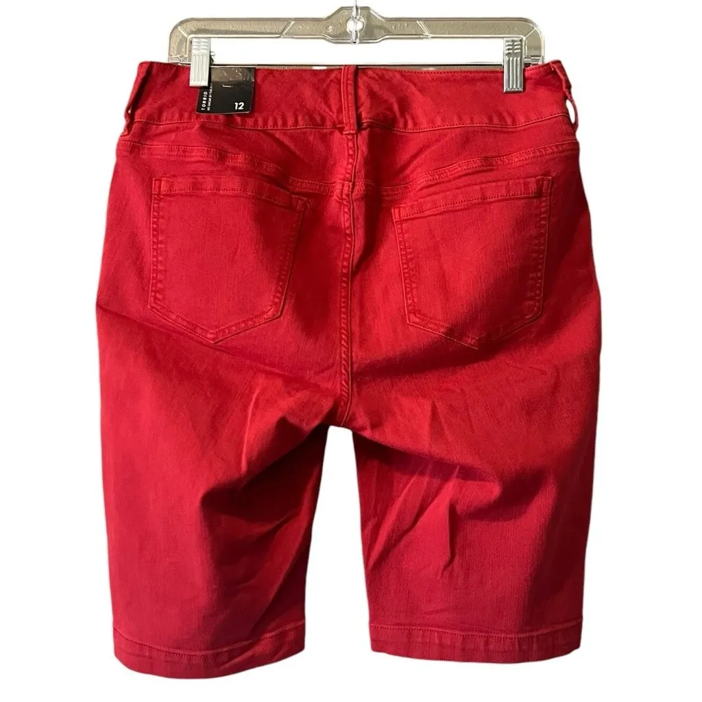 Torrid Jegging Women's Size 12 Salsa Denim Bermuda Jean Shorts Preppy Beach City - Image 2