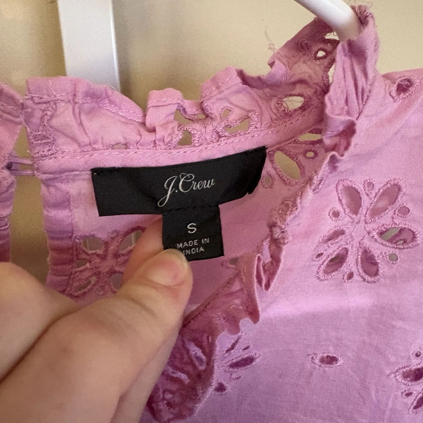 J. Crew Womens Top Sz Small Embroidered‎ Eyelet Bash Sundrenched Peony Career - Image 2