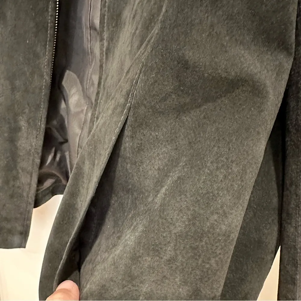 Pritti By Kristin Blake Suede Leather Jacket Black 1X Moto - Image 9