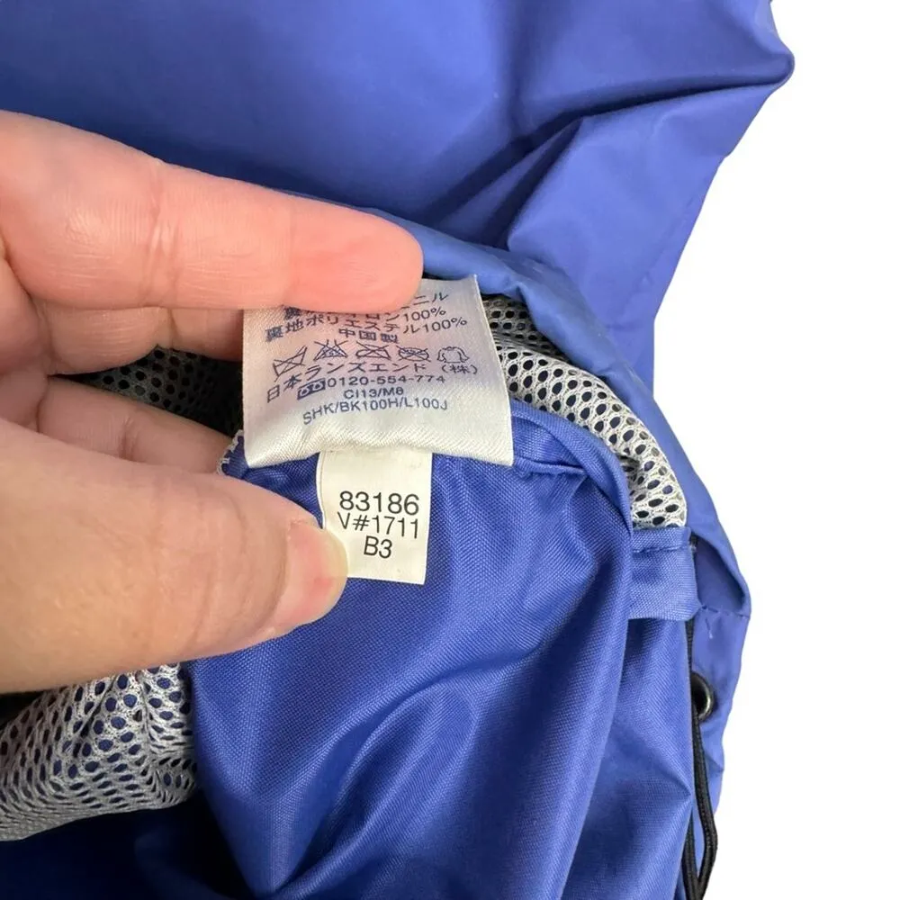 Lands’ End Hooded Mesh Lined Blue Rain Jacket Sz Medium - Image 9