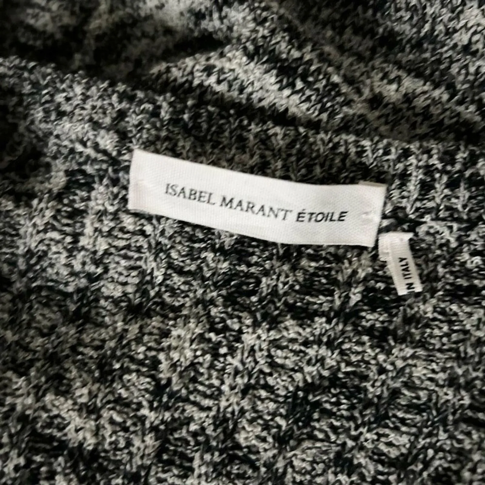 Isabel Marant Etoile Elsa Sweater Dress Monochrome Cotton Mohair Wool Size 8 US Black - Image 5