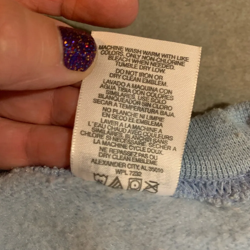 Vintage Jerzees Blue Sweatshirt Womens Butterflies Honduras Size L Large - Image 6