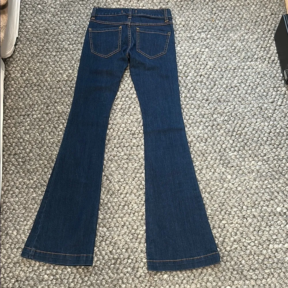 Free People Blue Denim Western Bell Bottom Flare Jean Size 24 - Image 10