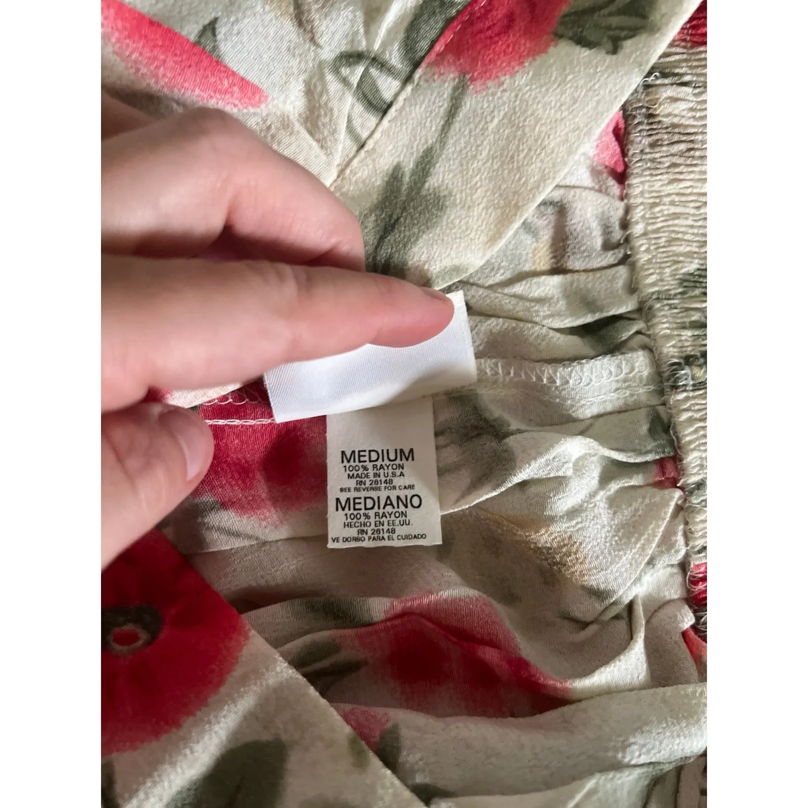 NWT Vintage‎ Jaclyn Smith women's Cream with pink flowers maxi skirt size medium - Image 11