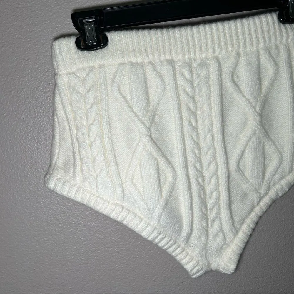 For love & Lemons cream neutral cable knit shorts women’s size medium - Image 6