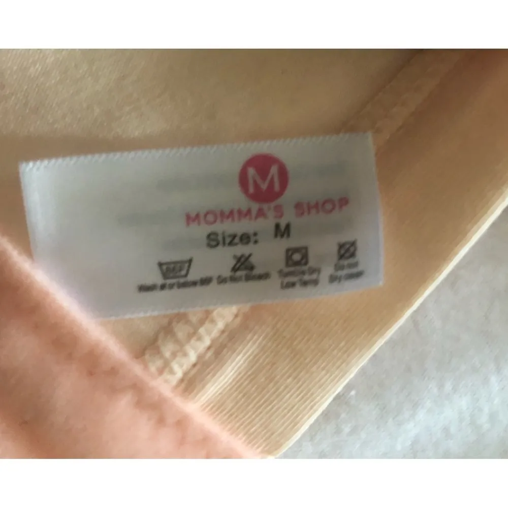 Momma’s Shop Peach Padded Lace Trim Nursing Bra Sz. M No Wire Cotton - Image 5