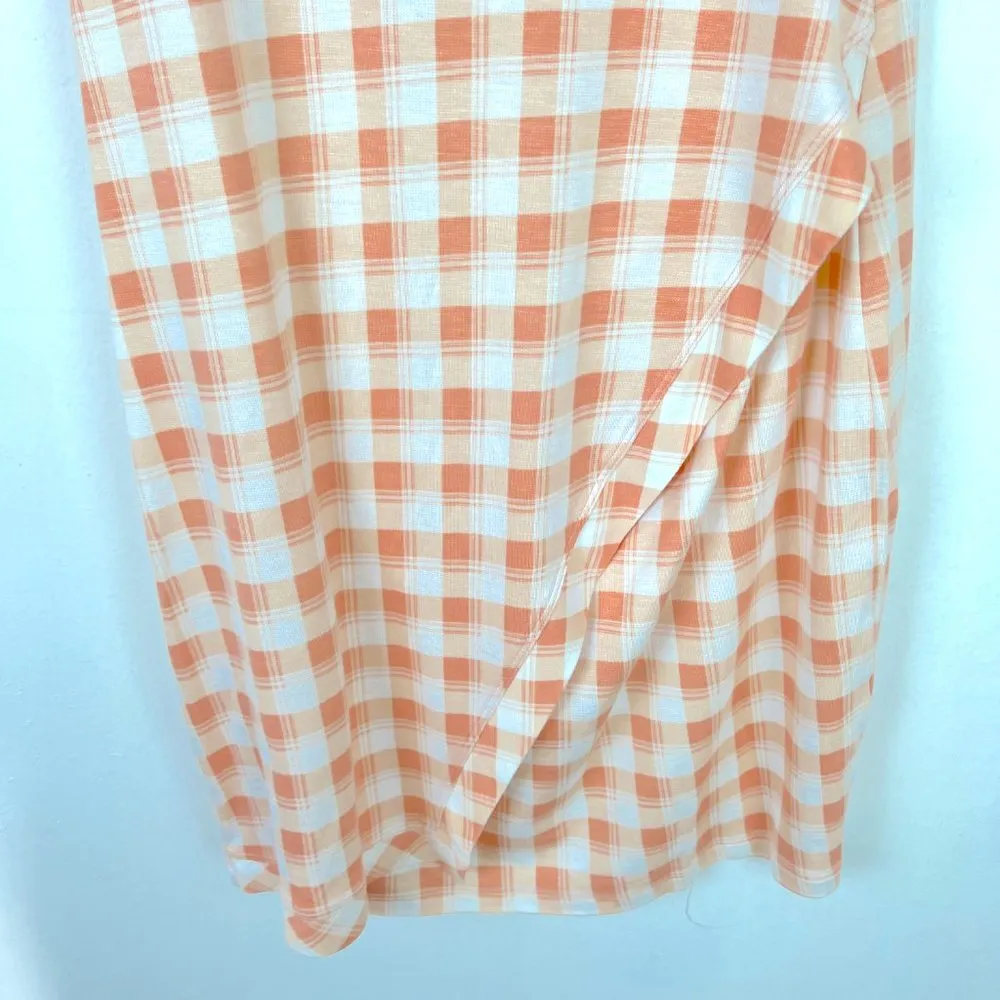NWT Stitch Fix 41 Hawthorn Brigitte Knit Dress Peach Gingham Size Large L NEW - Image 5