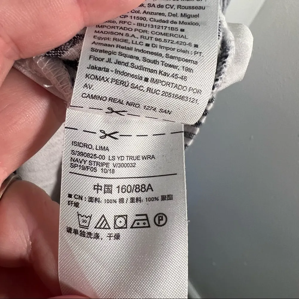 Old Navy True Wrap Dress Blue White Stripes - Image 11