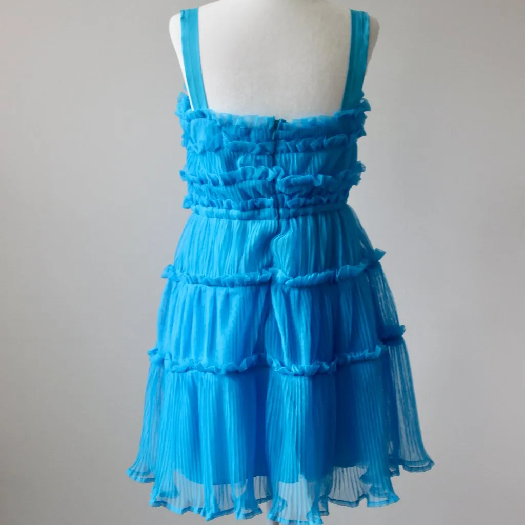 Vestique Electric Blue Ruffle Mini Dress Medium - Image 9